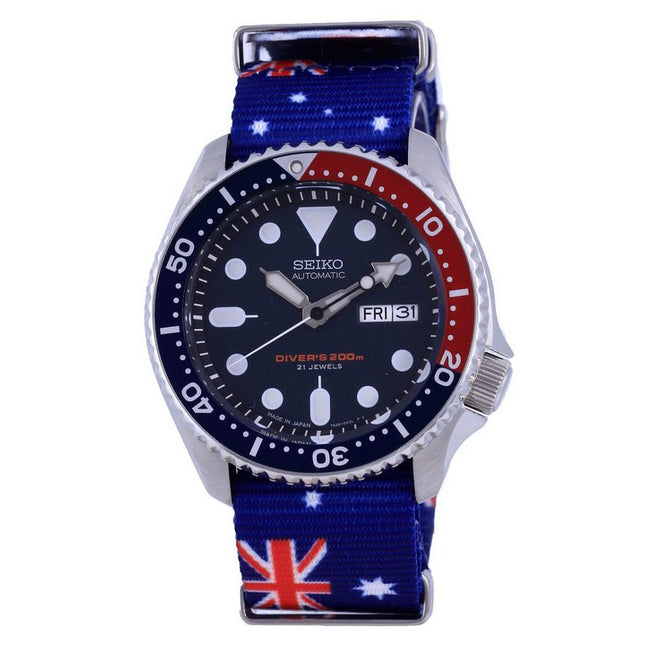 Seiko Automatic Divers Polyester Japan Made SKX009J1-var-NATO30 200M Men's Watch