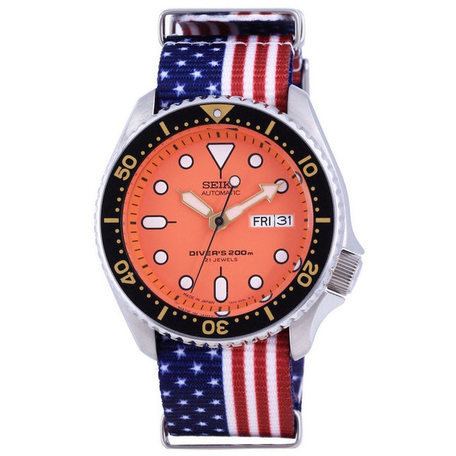 Seiko Automatic Divers Japan Made Polyester SKX011J1-var-NATO27 200M Men's Watch