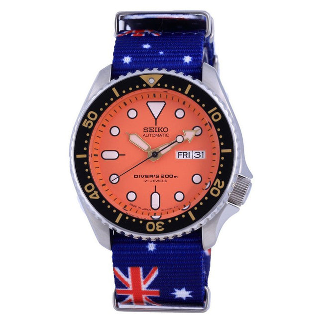 Seiko Automatic Divers Japan Made Polyester SKX011J1-var-NATO30 200M Men's Watch