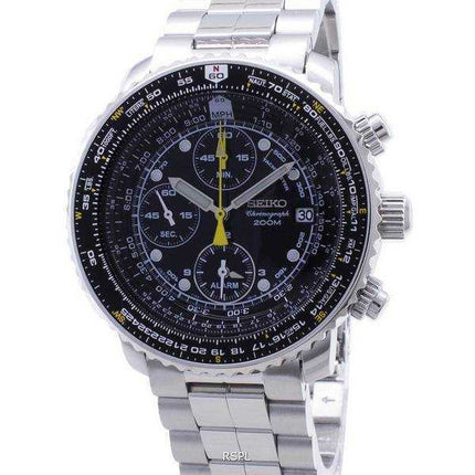 Refurbished Seiko Flightmaster SNA411 SNA411P1 SNA411P Pilot's Flight Alarm Chronograph Men's Watch