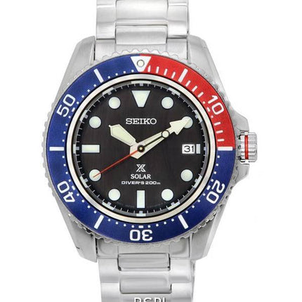 Seiko Prospex Stainless Steel Black Dial Solar Diver's SNE591 SNE591P1 SNE591P 200M Men's Watch