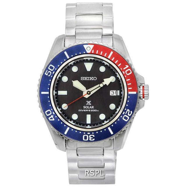 Seiko Prospex Stainless Steel Black Dial Solar Diver's SNE591 SNE591P1 SNE591P 200M Men's Watch