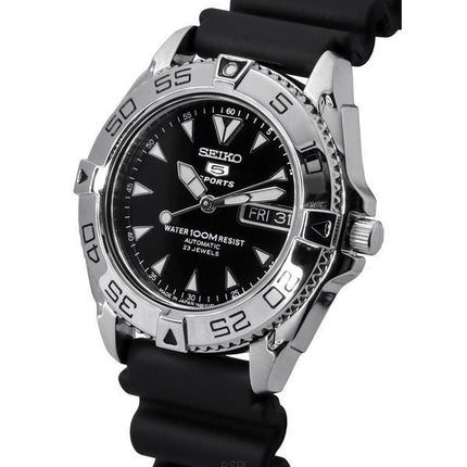 Refurbished Seiko 5 Sports Rubber Strap Black Dial Automatic SNZB33J2 100M Men's Watch