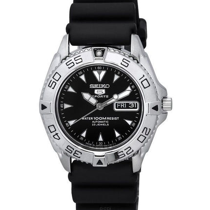 Refurbished Seiko 5 Sports Rubber Strap Black Dial Automatic SNZB33J2 100M Men's Watch