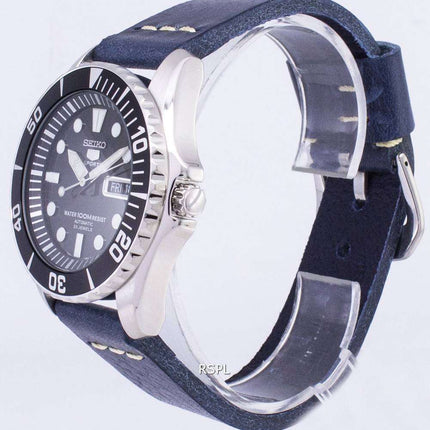 Refurbished Seiko 5 Sports SNZF17K1-var-LS15 Automatic Dark Blue Leather Strap Men's Watch