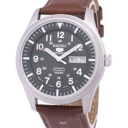 Seiko 5 Sports Automatic Japan Made Ratio Brown Leather SNZG09J1-LS12 Men's Watch