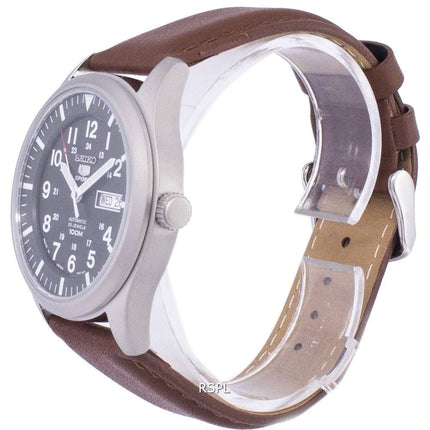 Seiko 5 Sports Automatic Japan Made Ratio Brown Leather SNZG09J1-LS12 Men's Watch