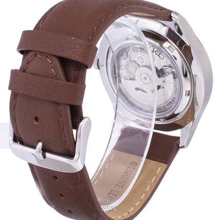 Seiko 5 Sports Automatic Japan Made Ratio Brown Leather SNZG09J1-LS12 Men's Watch