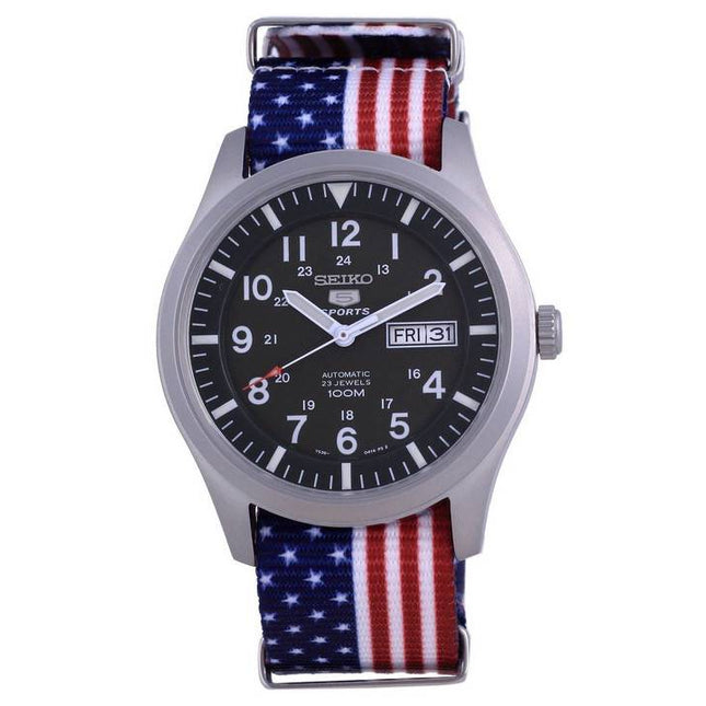 Seiko 5 Sports Military Automatic Polyester SNZG09K1-var-NATO27 100M Men's Watch