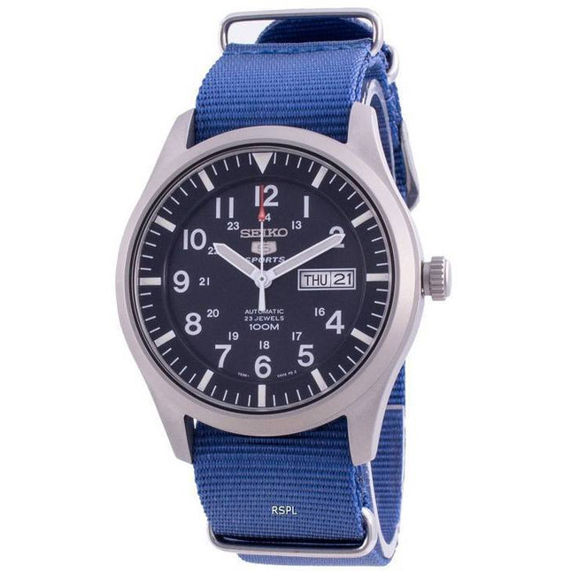 Seiko 5 Sports Blue Dial Automatic SNZG11K1-var-NATO8 100M Men's Watch