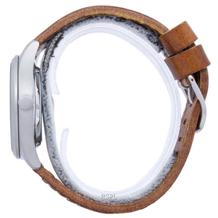 Refurbished Seiko 5 Sports Automatic Japan Made Brown Leather SNZG15J1-var-LS9 100M Men's Watch