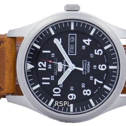 Refurbished Seiko 5 Sports Automatic Japan Made Brown Leather SNZG15J1-var-LS9 100M Men's Watch