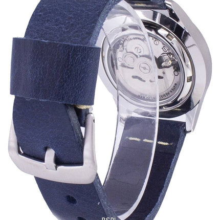 Seiko 5 Sports SNZG15K1-LS15 Automatic Dark Blue Leather Strap Men's Watch