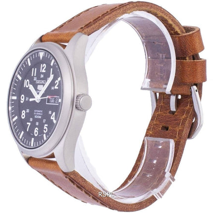 Refurbished Seiko 5 Sports Automatic Brown Leather SNZG15K1-var-LS9 100M Men's Watch