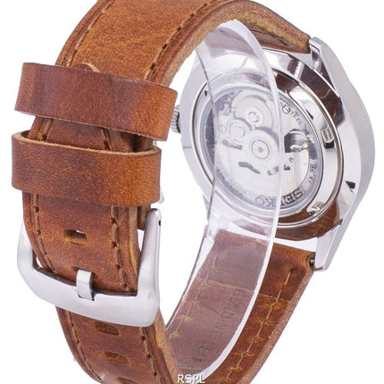 Refurbished Seiko 5 Sports Automatic Brown Leather SNZG15K1-var-LS9 100M Men's Watch