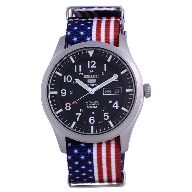 Seiko 5 Sports Automatic Polyester SNZG15K1-var-NATO27 100M Men's Watch