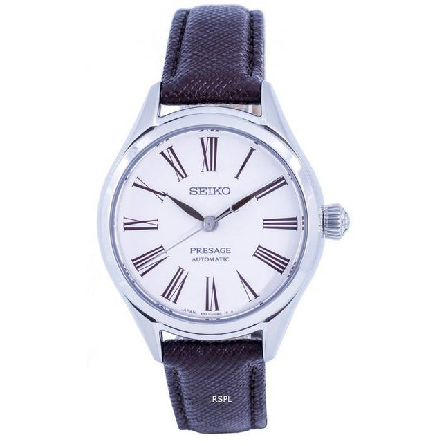 Seiko Presage Leather White Dial Automatic SPB233 SPB233J1 SPB233J Womens Watch