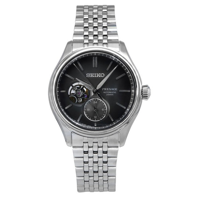 Seiko Presage Classic Sumi-iro Stainless Steel Black Dial Automatic SPB471J1 100M Men's Watch