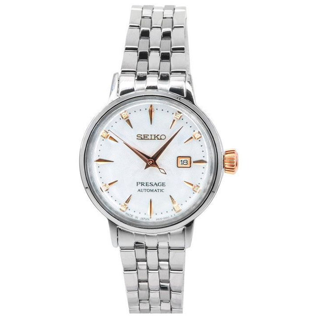 Seiko Presage Cocktail Time Clover Club Diamond Accents White Dial Automatic SRE009J1 Women's Watch