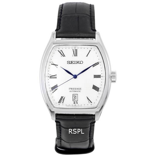 Seiko Presage Leather Strap White Dial Automatic SRPD05 SRPD05J1 SRPD05J Men's Watch