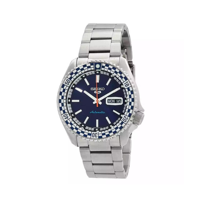 Seiko 5 Sports SKX Series Checker Flag Special Edition Petrol Blue Dial Automatic SRPK65K1 100M Men's Watch