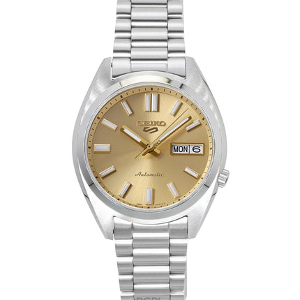 Seiko 5 Sports SNXS Stainless Steel Gold Dial Automatic SRPL59K1 100M Men's Watch