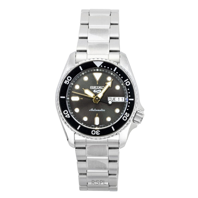 Seiko 5 Sports SKX Street Stonewash Stainless Steel Black Dial Automatic SRPL79K1 100M Men's Watch