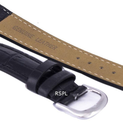 Black Ratio Brand Leather Watch Strap 18mm