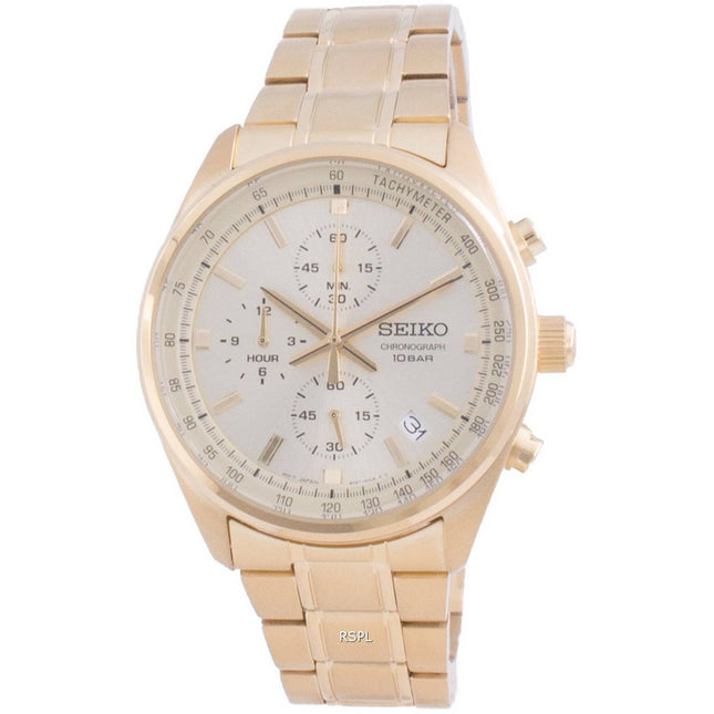 Refurbished Seiko Chronograph Quartz SSB382 SSB382P1 SSB382P 100M Men's Watch