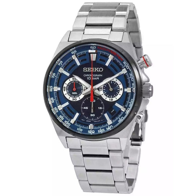 Seiko Conceptual Chronograph Stainless Steel Blue Dial Quartz SSB407P1 100M Men's Watch