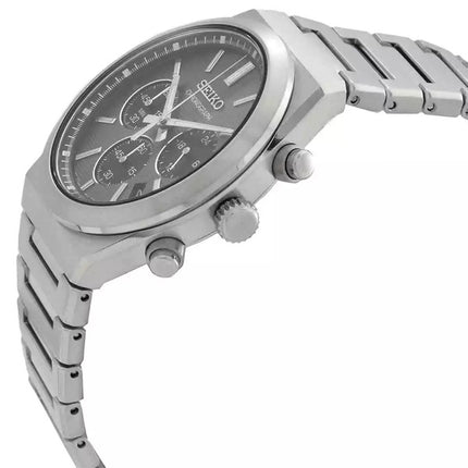 Seiko Discover More Classic Chronograph Stainless Steel Grey Dial Quartz SSB455P1 100M Men's Watch