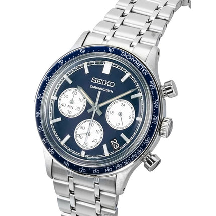 Seiko Chronograph Stainless Steel Blue Dial Quartz SSB477P1 Men's Watch