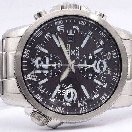Seiko Solar Alarm Chronograph SSC075P1 SSC075 SSC075P Mens Watch