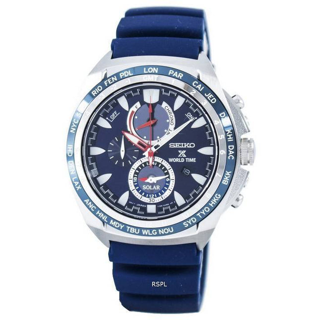 Seiko Prospex Solar World Time Chronograph Power Reserve SSC489 SSC489P1 SSC489P Men's Watch