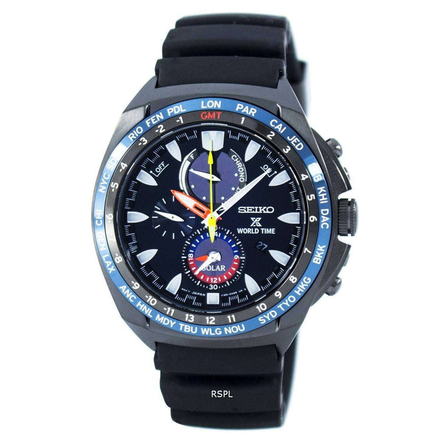 Seiko Prospex World Time Solar Chronograph SSC551 SSC551P1 SSC551P Men's Watch