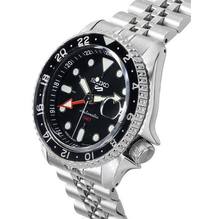 Seiko 5 Sports SKX Sports Style GMT Stainless Steel Black Dial Automatic SSK001J1 100M Men's Watch
