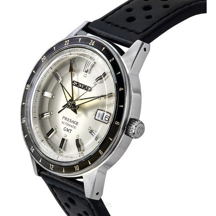 Seiko Presage Style60s GMT Calf Leather Strap Grey Dial Automatic SSK011J1 Men's Watch