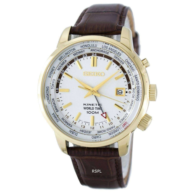 Seiko Kinetic World Time GMT SUN070 SUN070P1 SUN070P Men's Watch