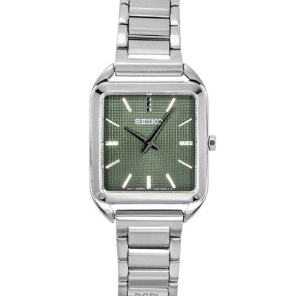 Seiko Essentials Stainless Steel Green Dial Quartz SWR075P1 Women's Watch
