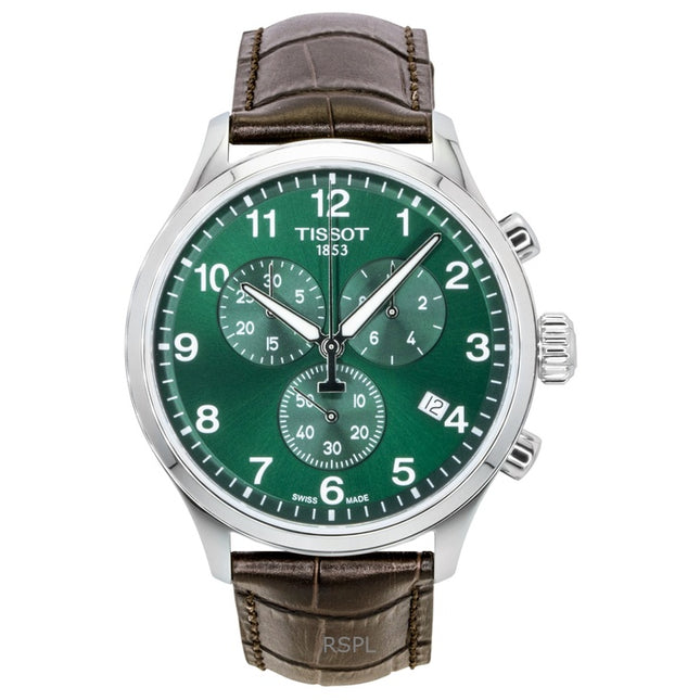 Tissot Chrono XL Classic Chronograph Stainless Steel Green Dial Quartz T116.617.16.092.00 100M Men's Watch