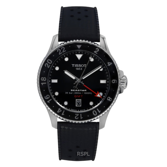 Tissot Seastar 1000 GMT Rubber Strap Black Dial Quartz Diver's T120.852.17.051.00 300M Men's Watch