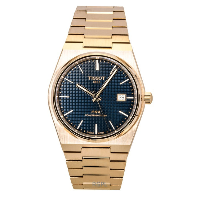 Tissot PRX Rose Gold Stainless Steel Blue Dial Automatic T137.407.33.041.00 100M Men's Watch