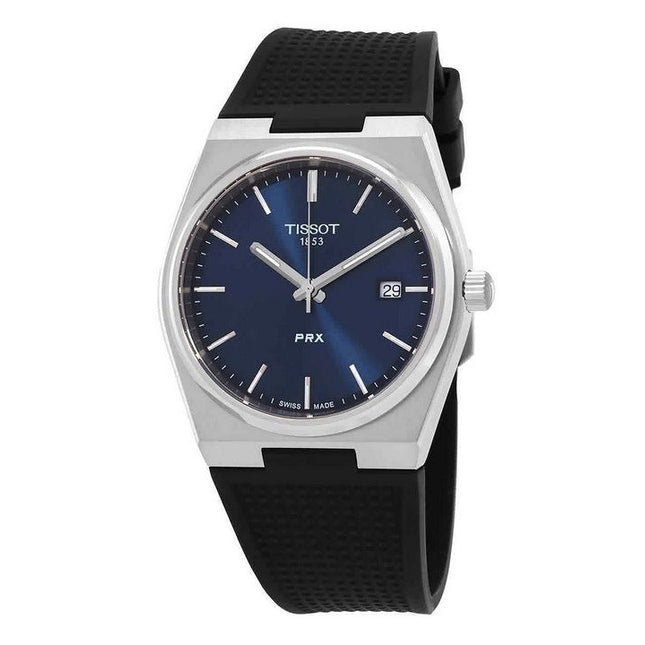 Tissot T-Classic PRX Rubber Strap Blue Dial Quartz T137.410.17.041.00 100M Men's Watch