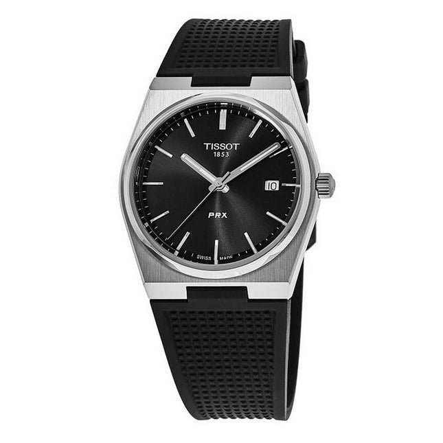 Tissot T-Classic PRX Rubber Strap Black Dial Quartz T137.410.17.051.00 100M Men's Watch
