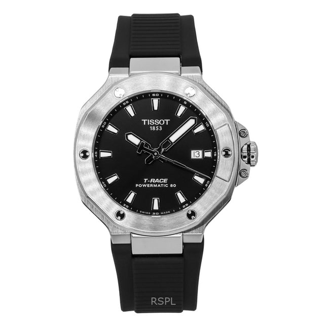 Tissot T-Race Powermatic 80 Silicone Strap Black Dial Automatic T141.807.17.051.00 100M Men's Watch