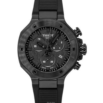 Tissot T-Race Chronograph Silicone Strap Black Dial Quartz T141.817.37.051.00 100M Men's Watch