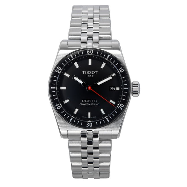 Tissot PR516 Powermatic 80 Stainless Steel Black Dial Automatic T149.407.11.051.00 100M Men's Watch