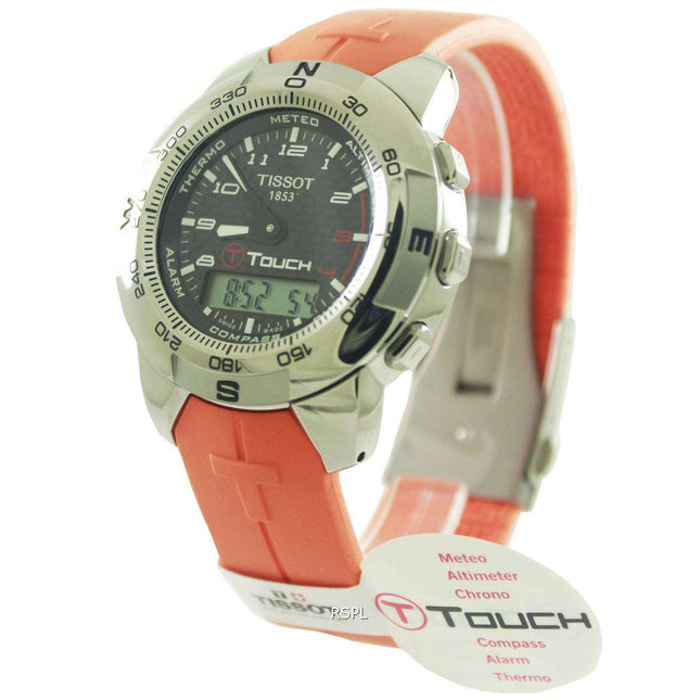 Tissot T-Touch Titanium Orange Rubber T33.7.878.92 Mens Watch