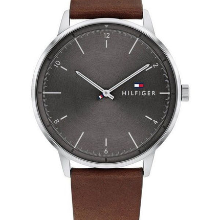 Tommy Hilfiger Hendrix Leather Strap Grey Dial Quartz 1791840 Mens Watch