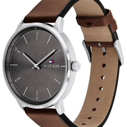 Tommy Hilfiger Hendrix Leather Strap Grey Dial Quartz 1791840 Mens Watch